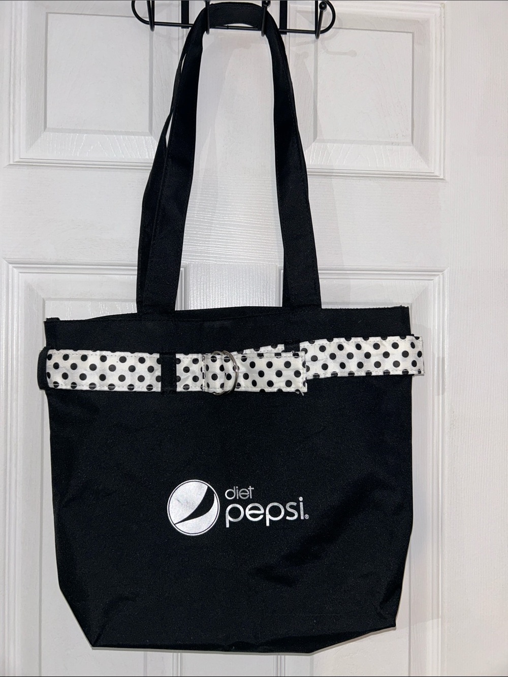 Y2K DietPepsi Promotional Black & White Polka Dot Shoulder Tote Bag- collectible
